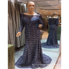 2017 de manga larga elegante elegante a mano llena de los granos sirena vestidos de noche